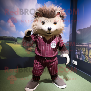 Maroon Porcupine maskot...