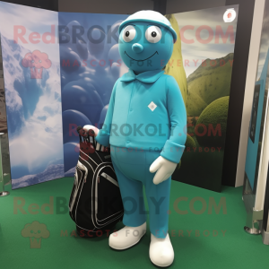 Cyan Golf Bag maskot...