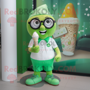 Grøn Ice Cream maskot...