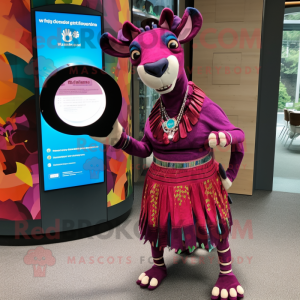 Okapi mascot costume character dressed with a T-Shirt and