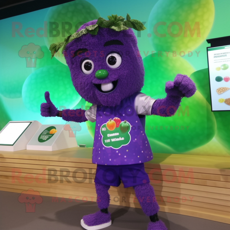 nan Grape mascot costume character dressed with a Bikini and Digital watches