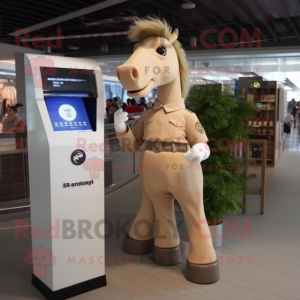 Beige Mare maskot drakt...