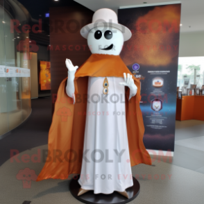 Rust Ghost mascot costume character dressed with a Sheath Dress and Hats