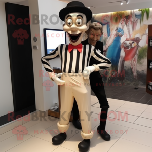 Tan Mime maskot kostume...