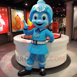 Cyan Fire Fighter mascotte...