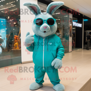 Cyan Wild Rabbit maskot...