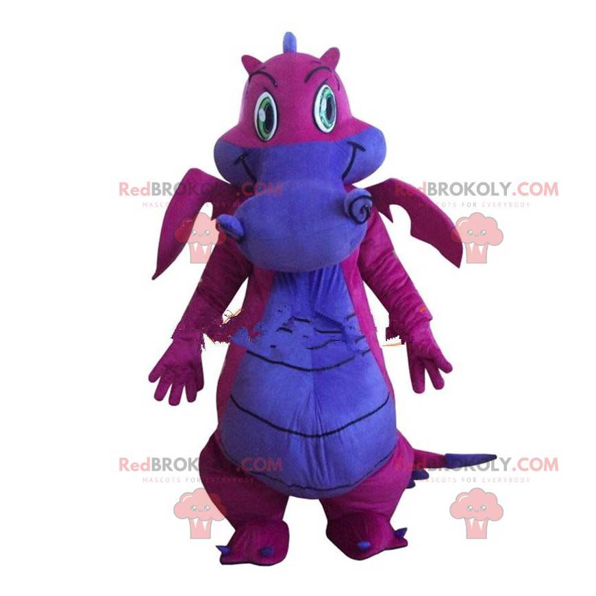 Traje de mascote de dinossauro gigante roxo muito Cortar L (175-180CM)