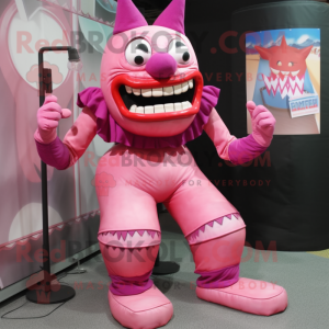 Pink Evil Clown maskot...