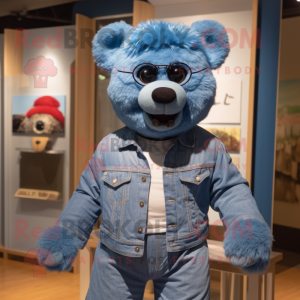 Blauer Teddybär Maskottchen...