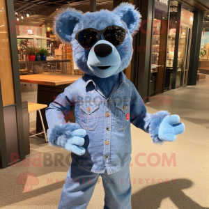 Blauer Teddybär Maskottchen...