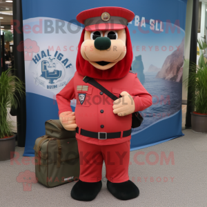 Red Navy Seal maskot drakt...