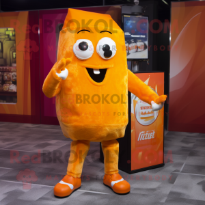 Orange Ice mascot costume character dressed with a Trousers and Clutch bags