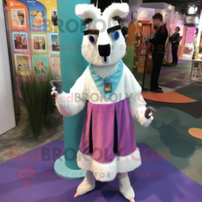 nan Llama mascot costume character dressed with a Blouse and Shoe clips