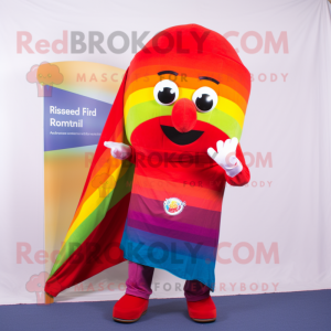 Red Rainbow maskot kostume...