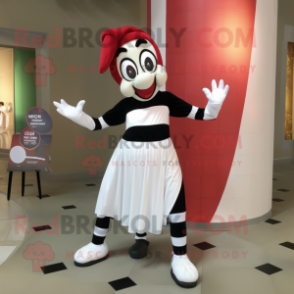 Olive Mime mascot costume character dressed with a Wrap Dress and Pocket squares