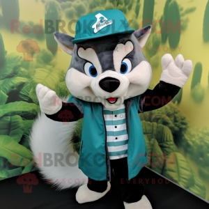 Teal Skunk mascotte kostuum...