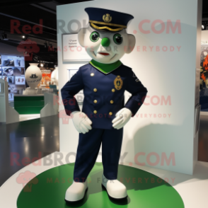 Navy Irish Flag mascot costume character dressed with a Bodysuit and Foot pads