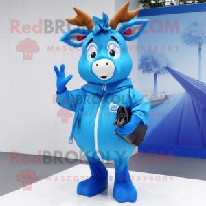 Blue Deer maskot kostym...