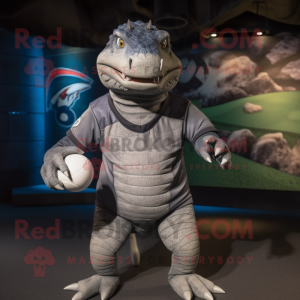Gray Komodo Dragon mascotte...