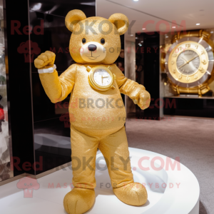 Gouden teddybeer mascotte...