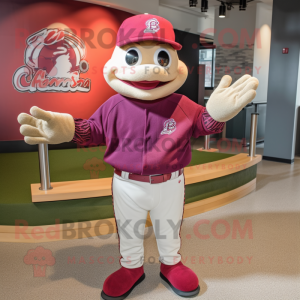 Maroon Baseball Ball maskot...