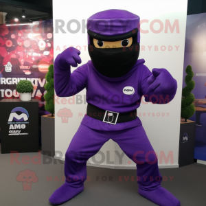 Lilla Ninja maskot kostume...