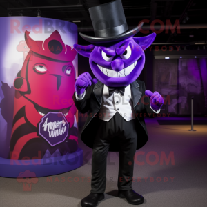 Purple Devil maskot kostume...