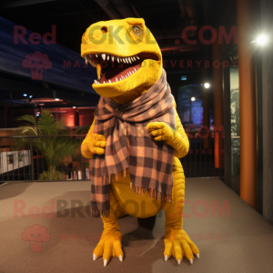 Geel T Rex mascotte kostuum...