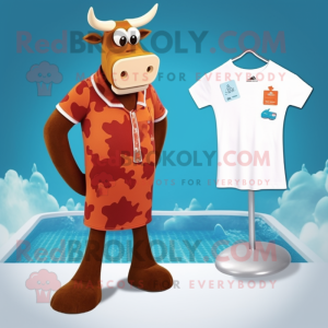 Rust Guernsey Cow mascotte...