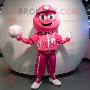 Pink Baseball Ball mascotte...