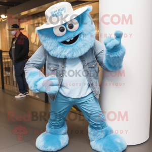 Sky Blue Yeti maskot kostym...