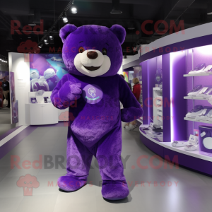 Lila Teddy Bear maskot...