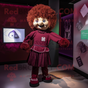 Maroon Irish Dancer maskot...
