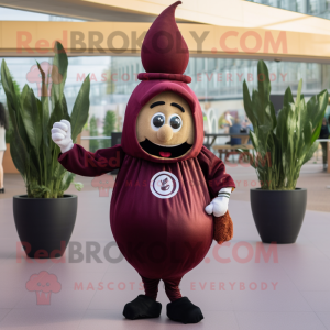 Maroon Onion maskot kostym...