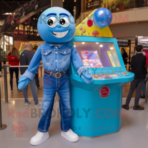 Blue Gumball Machine maskot...