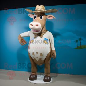 Tan Zebu mascotte kostuum...