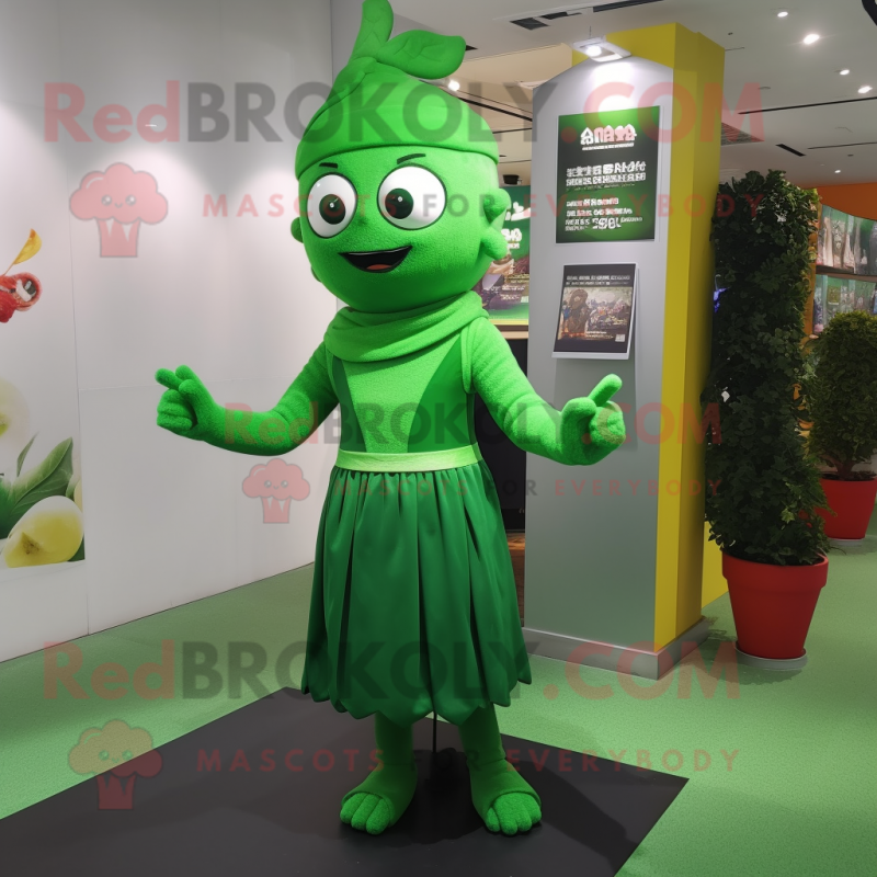 nan Spinach mascot costume character dressed with a Sheath Dress and Anklets