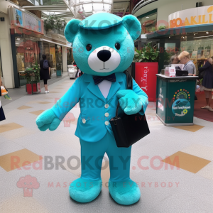 Postava maskota Teal Teddy...