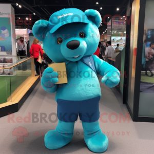 Teal Teddy Bear maskot...