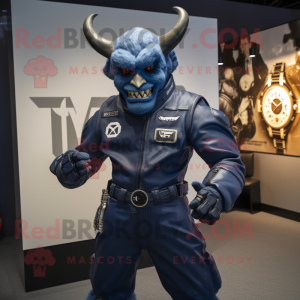 Navy Demon maskot kostume...