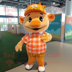 Orange Sow maskot drakt...