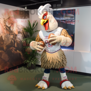 Beige Roosters maskot drakt...