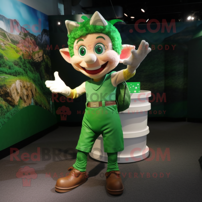 Green Tooth Fairy mascot costume character dressed with a Cargo Shorts and Gloves