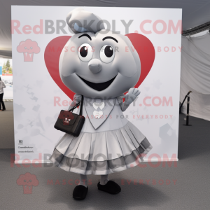 Silver Heart maskot kostym...