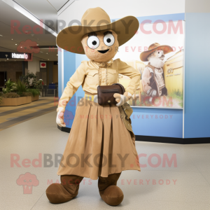 Tan Cowboy mascotte kostuum...