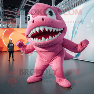 Pink Megalodon maskot...