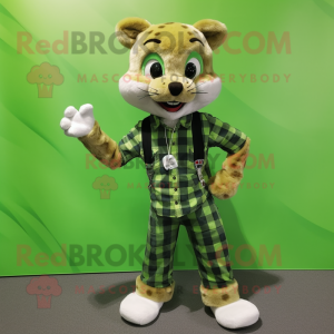 Limegrønn Bobcat maskot...