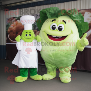 Green Corned Beef And Cabbage mascot costume character dressed with a Jumpsuit and Gloves