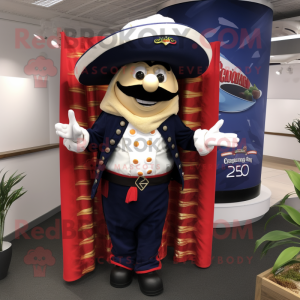 Navy Fajitas mascot costume character dressed with a Waistcoat and Earrings