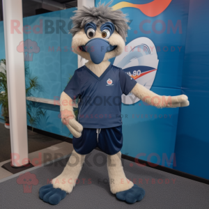 Navy Emu mascotte kostuum...